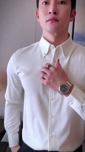 British MenS Long Sleeved Shirt Autumn High-Quality Social Denim Shirt Business Slim Fit Formal Shirt Size4XL-M