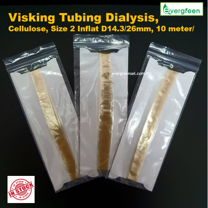 Visking Tubing Dialysis, Cellulose 10m, Size 2 Inflat D14.3/26mm, 10