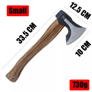 Multi-purpose wood-handled carbon steel ax sturdy and sturdy bone-cutting firewood