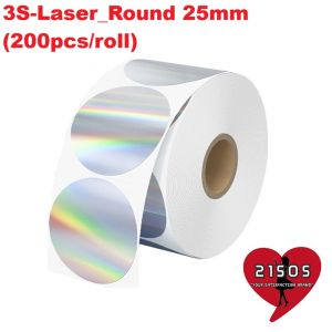 21SOS Holographic Laser Silver Thermal Stickers Gold Transparent Thermal Rolls Quality Thermal Label Barcode Seal Printing Sticker 200pcs 50mm 38mm 25mm 57x32mm Direct Thermal Tearproof Waterproof DIY Printing Use With Thermal Printers 三防热敏镭射银色金色透明标签纸