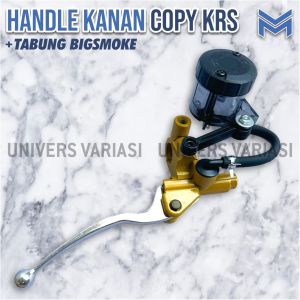 HANDLE MASTER REM KANAN model COPY KRS + tabung minyak big smoke ( free BAUT BREKET SELANG) uniiversal untuk SEMUA MOTOR Nmax Pcx Beat Vario Scoopy Revo Supra Sonic Mio Xeon Jupiter Maxi Lexi Aerox Xride Fino Soul Freego DLL HANDLE KANAN MASTER REM