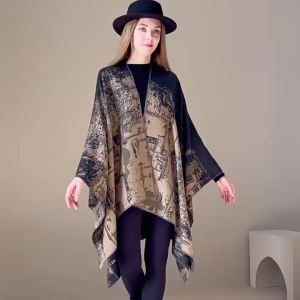 2024 Solid Color Shawl Summer Outerwear Women Office Blanket Plain Scarf Decorative Warm Cape