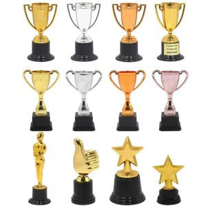 LTK376111 Plastic Material Plastic Trophy Small Size Multi Style Award Trophies Honor Commemoration Pentagram Star Mini Trophy Childrens Dance Competition