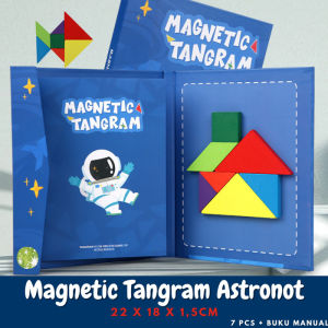 Puzzle Tangram Magnetik Mainan Edukasi Anak Montessori Puzzle Tangram Magnetik ST0158