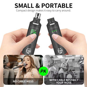 Bộ Chuyển Đổi Mic Có Dây Thành Không Dây - Sóng xa tơi 50M - Pin dùng liên tục 6h