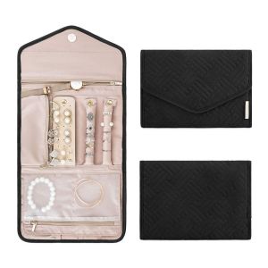 JUTBONG Makeup Brush With Zippered Pocket Cosmetic Nail Travel Jewelry Organizer Mini Case Bag Jewelry Case Roll Foldable