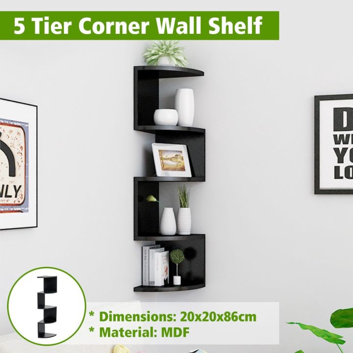 Corner Shelf 5 Tier Floating Shelves for Wall EasytoAssemble Wall