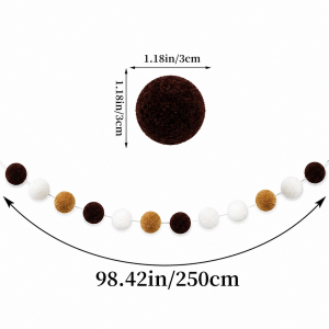 INS Retro Number 0-9 Party Decoration Brown Number Happy Birthday Felt Letter Flag Banner