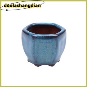 [Duola] Mini Plant Pots Flower Pot With Holes Garden Chinese Style Bonsai Flowerpot Purple Sand Craft Plant Pot Planter Home Decoration