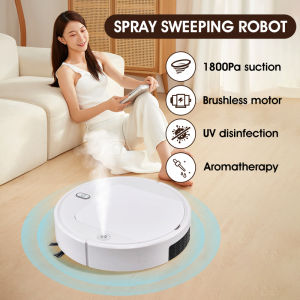 HXR 4-in-1 Smart Sweeping Robot 1800Pa Suction Vacuum Cleaner 55dB Low Noise Room Cleaning UV Disinfection Spray Sweeper