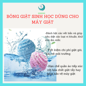 Bóng giặt sinh học loại lớn kích thước 11cm. Bóng giặt quần áo chống nhăn giúp khử vi khuẩn mùi ẩm mốc. Giúp giặt đồ sạch