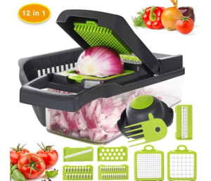 💖READY STOCK💖Vegetable cutter Chopper 12 in 1 Slicer Food Onion Chopper Cuber Cutter Onion Dicer