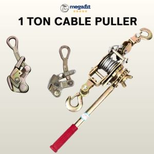 1 Ton Hand Cable Puller Winch Heavy Duty Cable Tensioning Ratchet Hoist Wire Rope Tightener