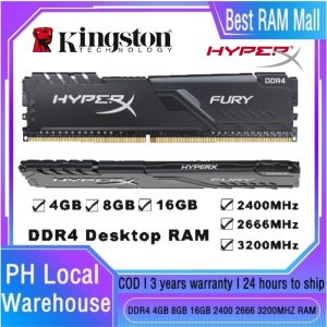 【Free shipping】Kingston HYPERX FURY DDR4 RAM 4GB 8GB 16GB 2400/2666/3200MHZ PC4-19200/21300/25600 1.2V 288PIN DIMM PC