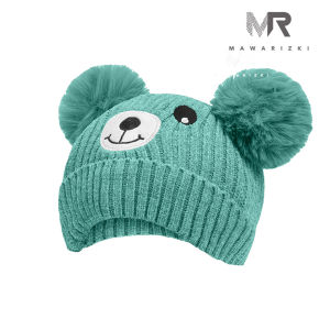 topi bayi laki laki pompom karakter Beruang Pakai Nama anak Cowok Cewek