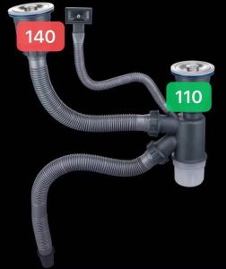 Bộ Xi phông chậu rửa bát ống mềm đủ loại có cả loại 2 thoát tràn