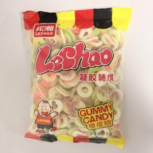 เยลลี่วงกลมสายรุ้ง LeChao ขนาด 1 กิโลกรัม สีสันสดใส เคี้ยวหนึบหวานอมเปรี้ยว ถูกใจสุดๆ