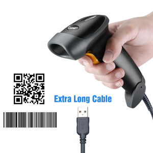 Eyoyo Wired 1D QR 2D barcode scanner handheld Extra Long USB Wired Bar Codes Reader CCD PDF417 Data Matrix Bar Code Image Automatic Scanning Work with Windows xp/7/8/10 Mac OS Linux