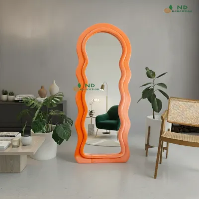 Standing Mirror Full Body Aesthetic Wavy Arch Dekorasi Ruang