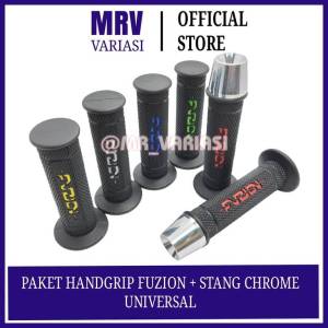 Paket grip variasi fuzion grip motor + stang crome chrome universal semua motor