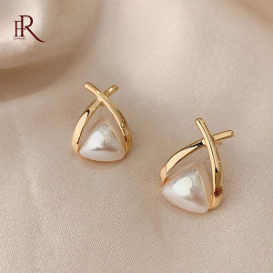 Frascati Design Sensory Geometry Cross Triangle Pearl Dropping Earrings New Cute Earrings For Cute Girls Fashion Jewelry Accessory