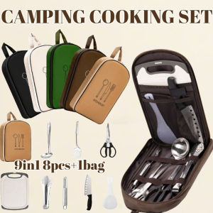 Outdoor Camping Cooking Set Stainless Steel Kitchenware Portable Cookware Storage Handbag Picnic