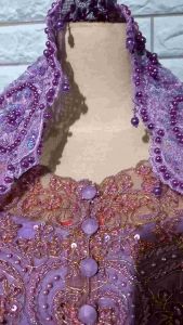 Set Kebaya Pesta Lilac: Kebaya Murah + Longtorso + Rok dan Slendang Mutiara