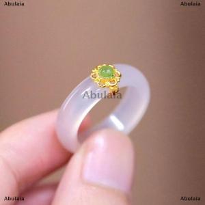 [COD] Abulaia Chinese Retro Imitation Ring Fashion Delicate Stone Jewellery Minimalism Hanfu Matching Hand Ornaments
