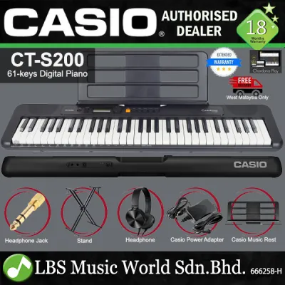 Casio CT-S200 61 Key Casiotone Electric Keyboard Full Package Music Piano Black (CTS200 CT S200 CTS 200)
