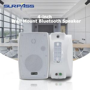Bluetooth Wall Mount Speaker 4 inch Built-in Class D Digital Amplifier Active Loudspeaker PA System Home Theater Background Music Audio