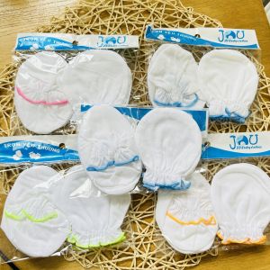 SET 5 Bộ Bao Tay Bao Chân Sơ Sinh Cotton JOU - Chất vải cotton 100% mềm mại thoáng mát cho bé trai bé gái