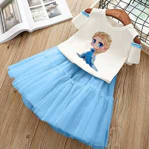 9 Shop Baju Setelan Anak Perempuan Atasan Kaos Rok Tutu FROZEN LED Umur 2-5 Tahun Pakaian Stelan Anak Cewek Casual Jalan Santai Lucu Ala Korea Model Gambar Kartun Terbaru Murah