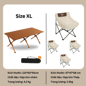 [COMBO] Bàn Ghế Cà Phê Gấp Gọn Nhỏ Gọn Tiện Lợi Dễn Dàng Sử Dụng Lắp Ráp Khi Mang Đi Camping Kết Hợp Cùng Khung Hợp Kim Thép Cho Chịu Tải Lớn Đến Từ Thương Hiệu VCP-Camping