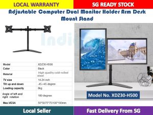 Adjustable Computer Dual Monitor Holder Arm Desk Mount Stand