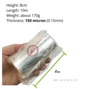 HWx 10m Transparent Cake Collar (Thickness: 150micron) Acetate Roll Chocolate Mousse Collar Baking Surrounding Edge Wrap Food Grade PET 6/8/10/12/14/15/16cm*10m 蛋糕围边