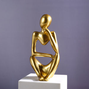 Home Modern Bookcase Decor Thinker Decor Sculpture Mini Abstract Figurine Resin Sculpture Figurine