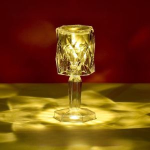 3 Color Acrylic LED Night Light Table Lamps Desk Decoration Birthday Gift Random Color (with battery)
