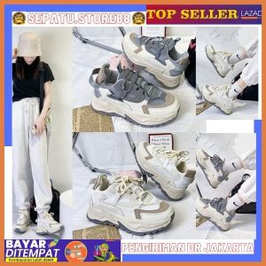 SS 223 / Sepatu Sneakers Wanita Casual Import Premium Quality Abu Cream