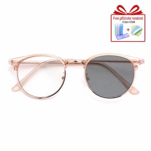 Photochromic Fashion Dual-use Glasses Plain Glasses Myopia Glasses Round Face Graded Glasses for Nearsighted