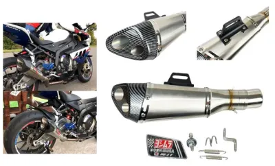 Universal 51MM Motorcycle Exhaust Modified Carbon Fiber Yoshimura Muffler For Z800 Z250 R15 MT-09 CBR500