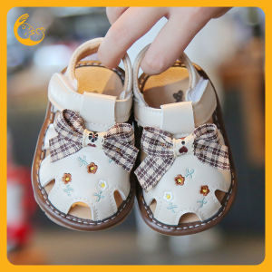 Kisss Baby Girls toddler shoes รองเท้าเด็กวัยหัดเดินกันลื่นสำหรับเด็กผู้หญิง พร้อมเสียง รองเท้าแตะเจ้าหญิงน่ารัก รองเท้าแตะโบว์ของเด็กผู้หญิง ระบายอากาศ มีเสียง With sound