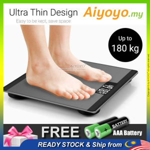 Digital Weight Scale Weighing Scale Timbang Berat Badan Lcd Transparency Tempered Glass Scale Bathroom