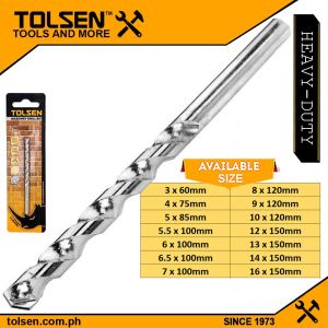 Tolsen Masonry Drill Bits TCT Tip (Ø3 to 16mm x L60 to 150mm) DRILTEK