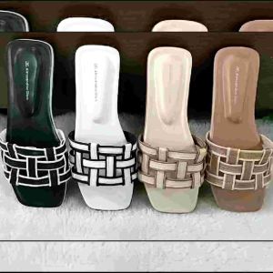 ALANA-ANISA Sandal Wanita Flat Anyam Ketupat Kecil & Terbaru 2024