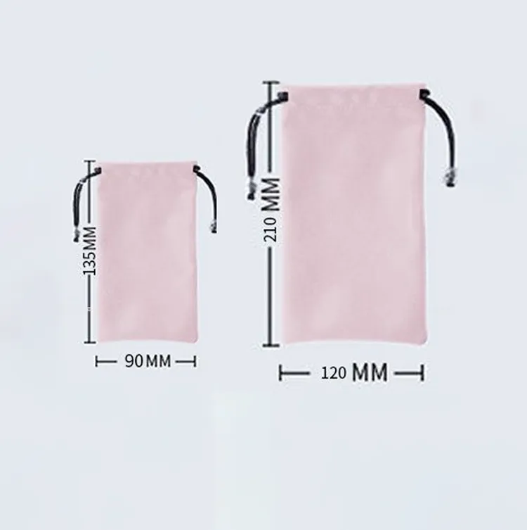 3pcs Velvet String Pouch Gadget Storage Bag Phone Power Bank USB