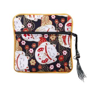 COLOO Maneki Neko Chinese Style Coin Pouch Tassel Cloth Jewelry Storage Bag Exquisite Gift Pouch Cloth Wallet Ladies