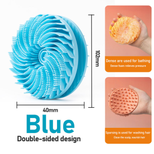 17KM 2in1 Double-sided Silicone Bath Brush Scalp Massager SPA Brush Deep Cleaning Hair Smooth Skin Tool