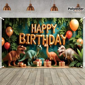 Hantar dari gudang tempatanNew dinosaur-themed indoor and outdoor birthday party atmosphere decoration backdrop cloth