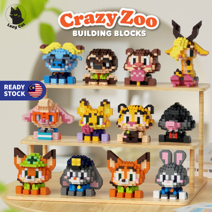 Mini Cute Cartoon Nano Bricks Animals Crazy Zoo Building Block Kid Toys ...