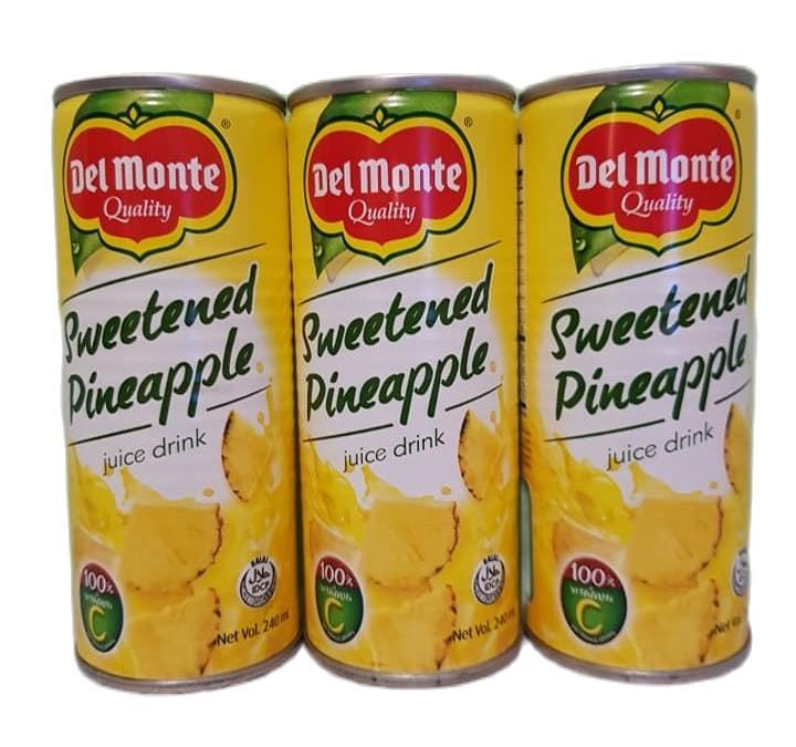 Del Monte Sweetened Pineapple Juice Drink (pack of cans x 220 ml